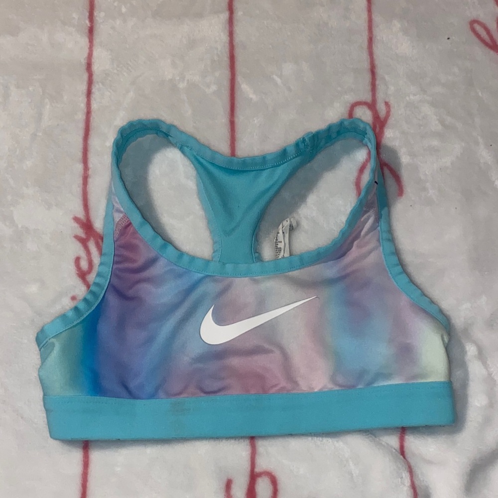 Nike Blue and Purple Tie-Dye Sports Bra